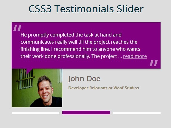 CSS3 Testimonials Slider